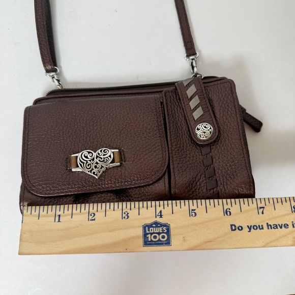 Unavailable-Vintage‎ Y2K Brighton Heart Crossbody Organizer Wallet Purse Brown - Picture 14 of 16